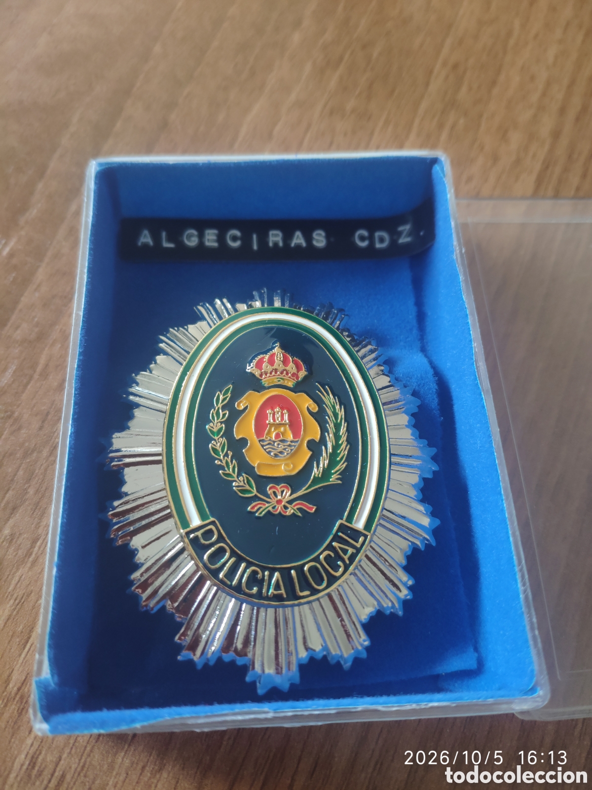 Coleccionismo: placa insignia oficial de la Polic&iacute;a Local Algeciras cadiz