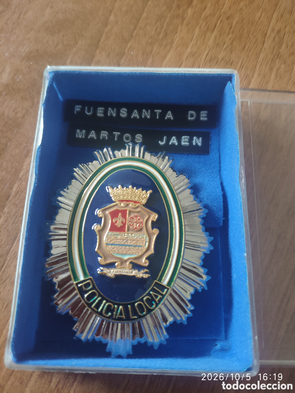 Coleccionismo: Placa insignia Polic&iacute;a local Fuensanta de Martos jaen