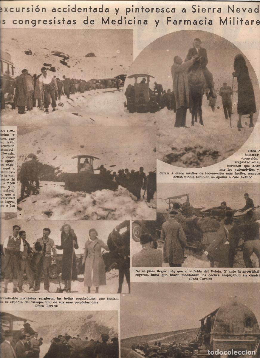 Coleccionismo: A&Ntilde;O 1933 RECORTE PRENSA EXCURSION ACCIDENTADA CONGRESISTAS MEDICINA FARMACIA MILITAR A SIERRA NEVADA