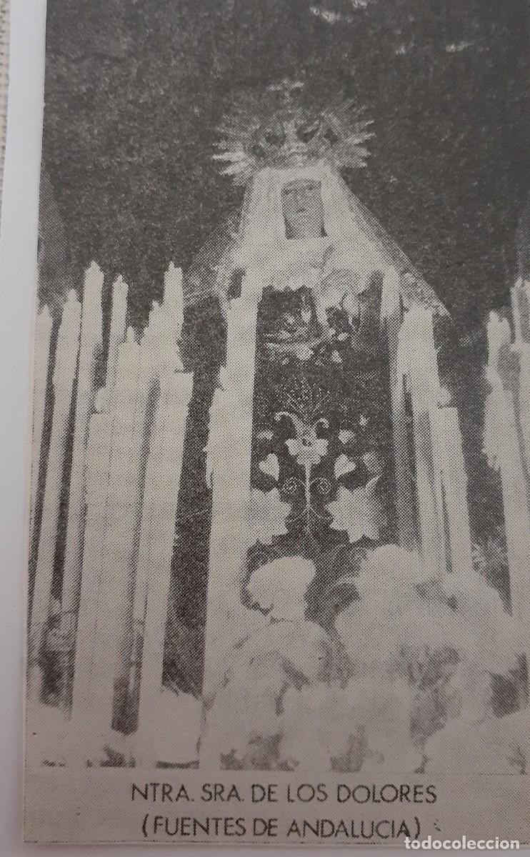 Coleccionismo: SEMANA SANTA FUENTES DE ANDALU, 1970, NTRA. SRA. DE LOS DOLORES , RETAL PUBLICACION, 6X10 CM. APROX.
