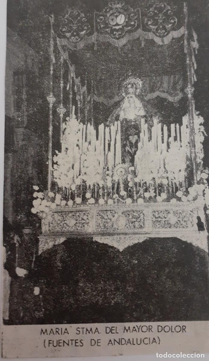 Coleccionismo: SEMANA SANTA FUENTES DE ANDALUC&Iacute;A, 1970 S. M. STMA. MAYOR DOLOR, RETAL PUBLICACION, 6X10 CM. APROX.