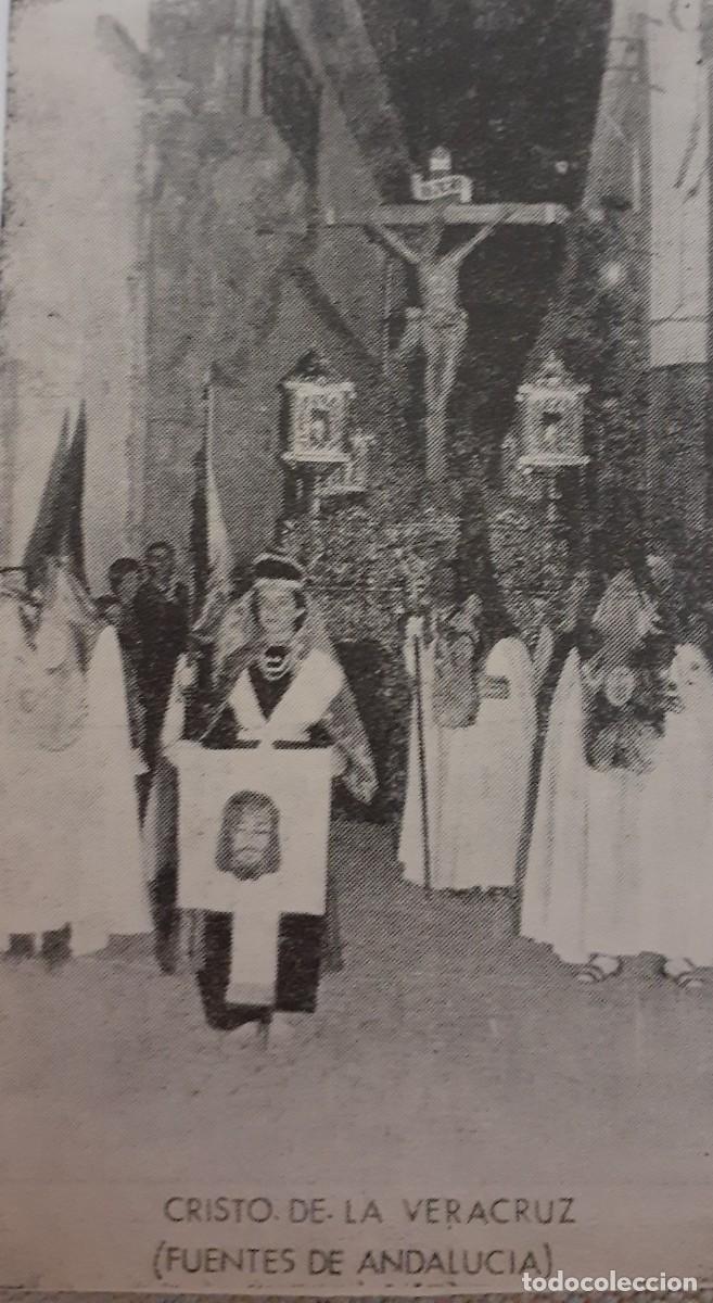 Coleccionismo: SEMANA SANTA FUENTES DE ANDALUC&Iacute;A, 1970, CRISTO DE LA VERACRUZ, RETAL PUBLICACION, 6X10 CM. APROX.