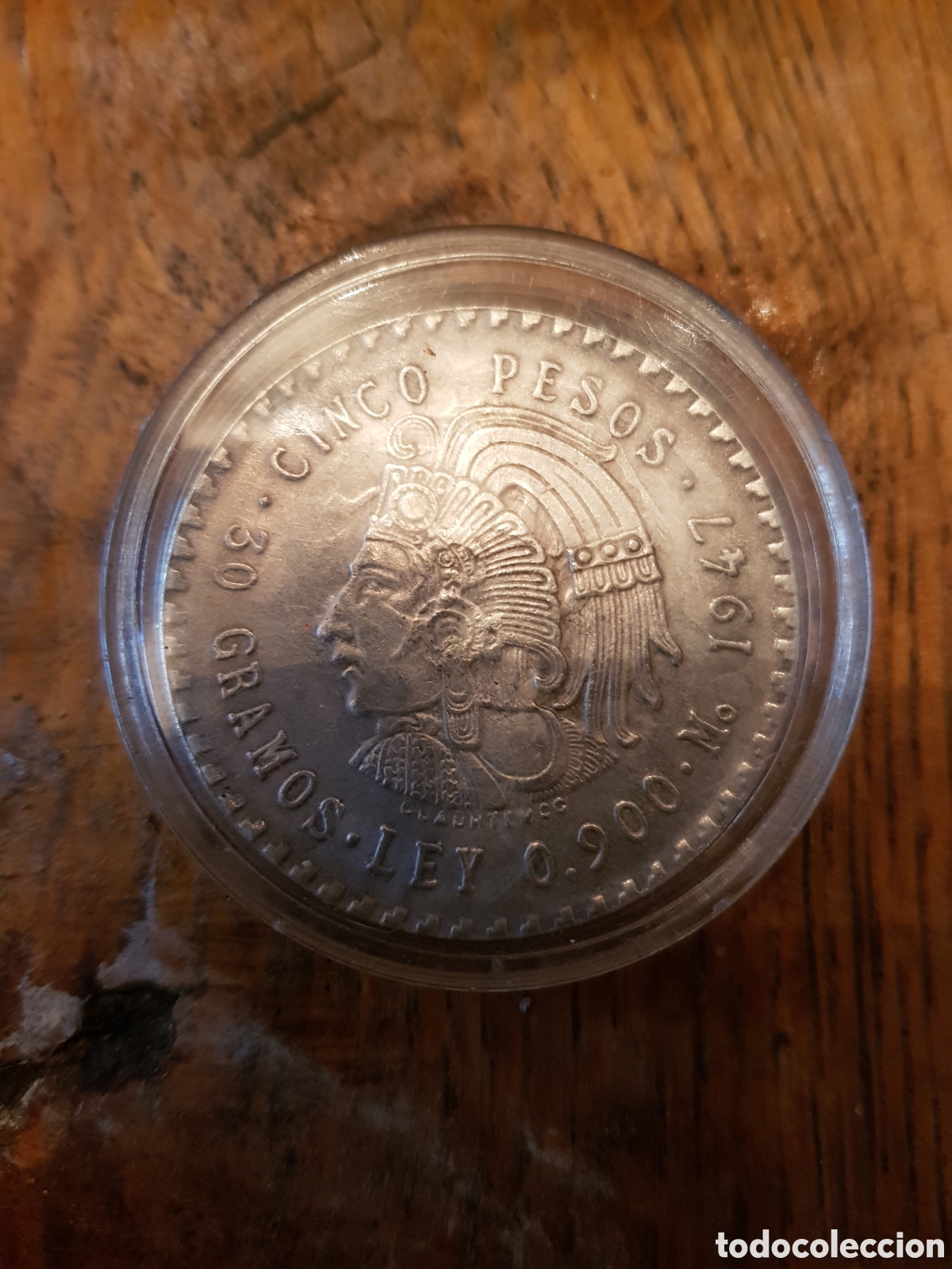 Coleccionismo: MONEDA CINCO PESOS 1947 REPLICA - Foto 1
