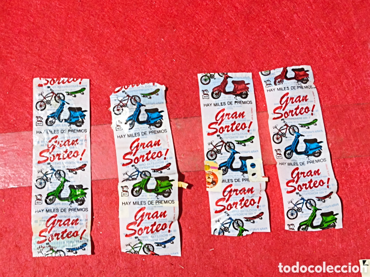 Coleccionismo: Cuatro cupones resguardos gran sorteo travesa patatas fritas ganchitos comestibles