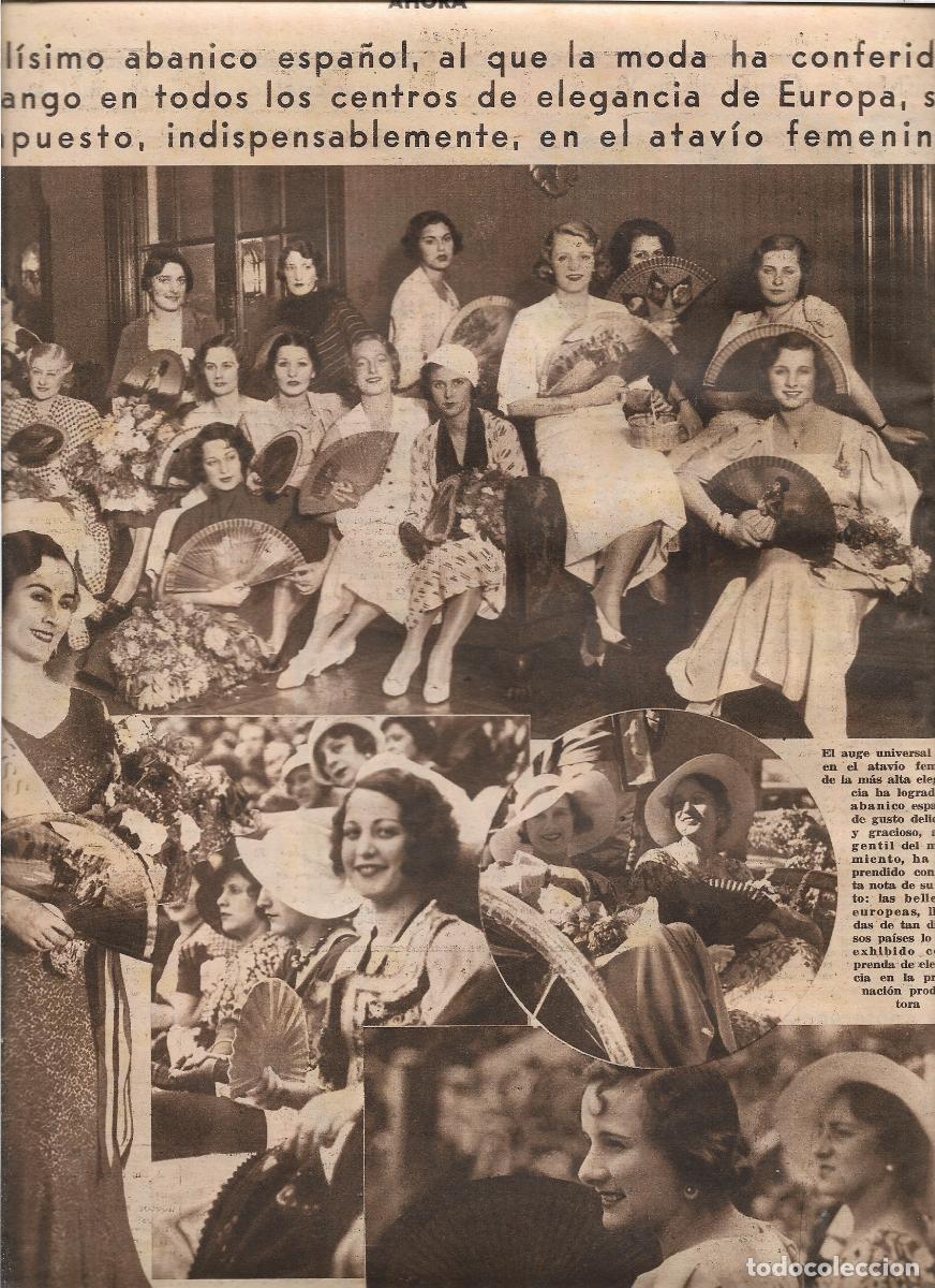Coleccionismo: A&Ntilde;O 1933 RECORTE PRENSA EL ABANICO ESPA&Ntilde;OL COMPLEMENTO MODA LUCIDO POR LAS MISSES MISS EUROPA