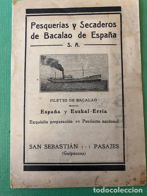 Coleccionismo: Pesquer&iacute;as y Secaderos de Bacalao de Espa&ntilde;a, S.A. San Sebastian - Pasajes
