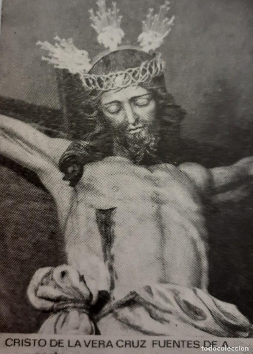 Coleccionismo: SEMANA SANTA FUENTES DE A., 1970, CRISTO DE LA VERACRUZ , RETAL PUBLICACION, 6X8 CM. APROX.