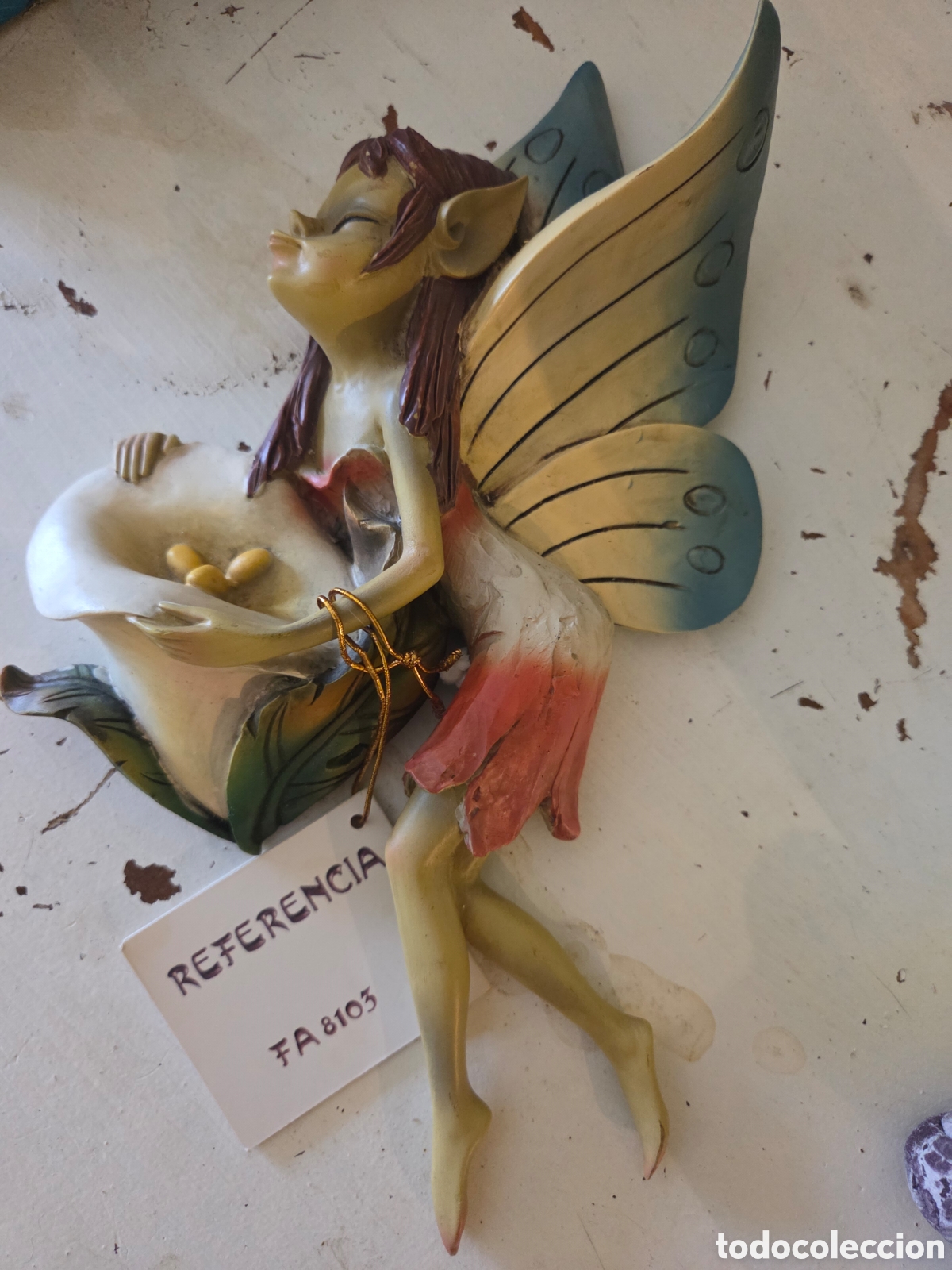 Coleccionismo: Hada Keko&rsquo;s FA 8103 con flor &ndash; figura decorativa de resina con etiqueta original