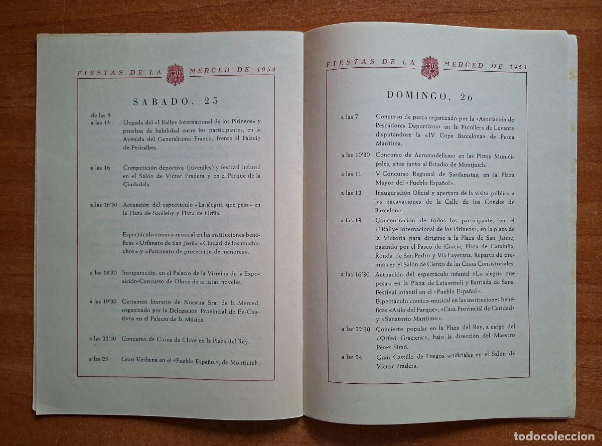 Coleccionismo: 1954 - FIESTAS DE LA MERCED - PROGRAMA OFICIAL - Foto 4