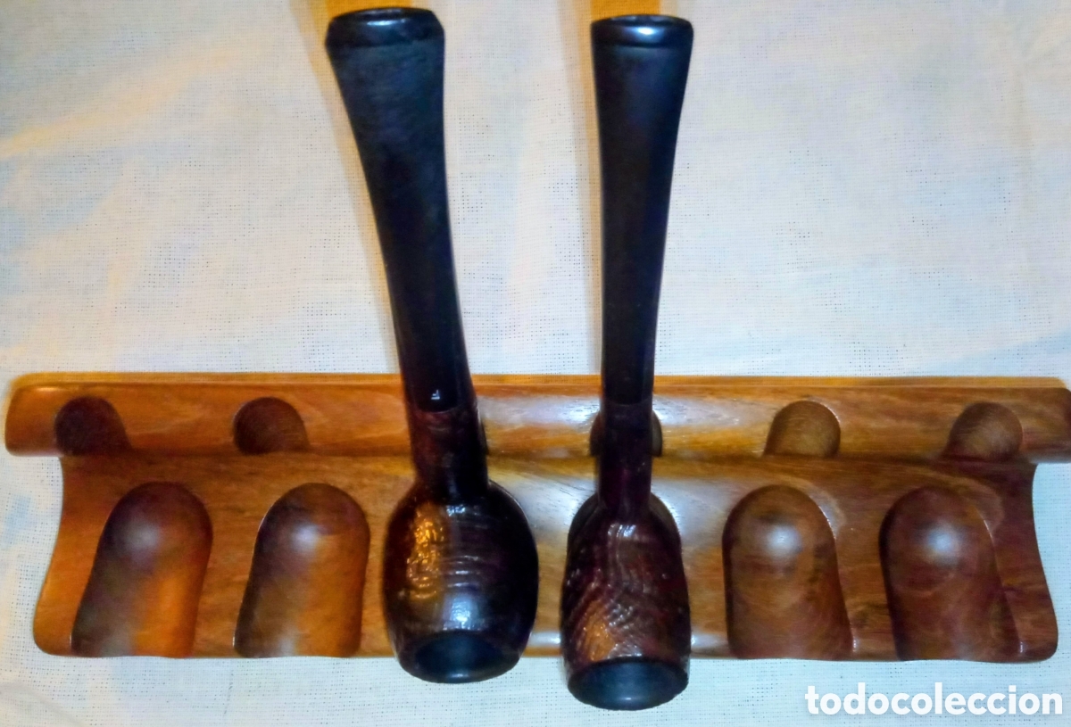 Coleccionismo: Soporte de madera para pipas - Foto 2