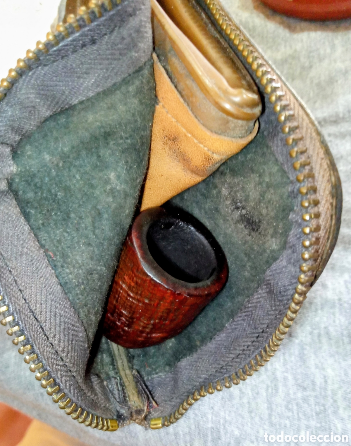 Coleccionismo: Estuche portapipas de piel - Foto 5