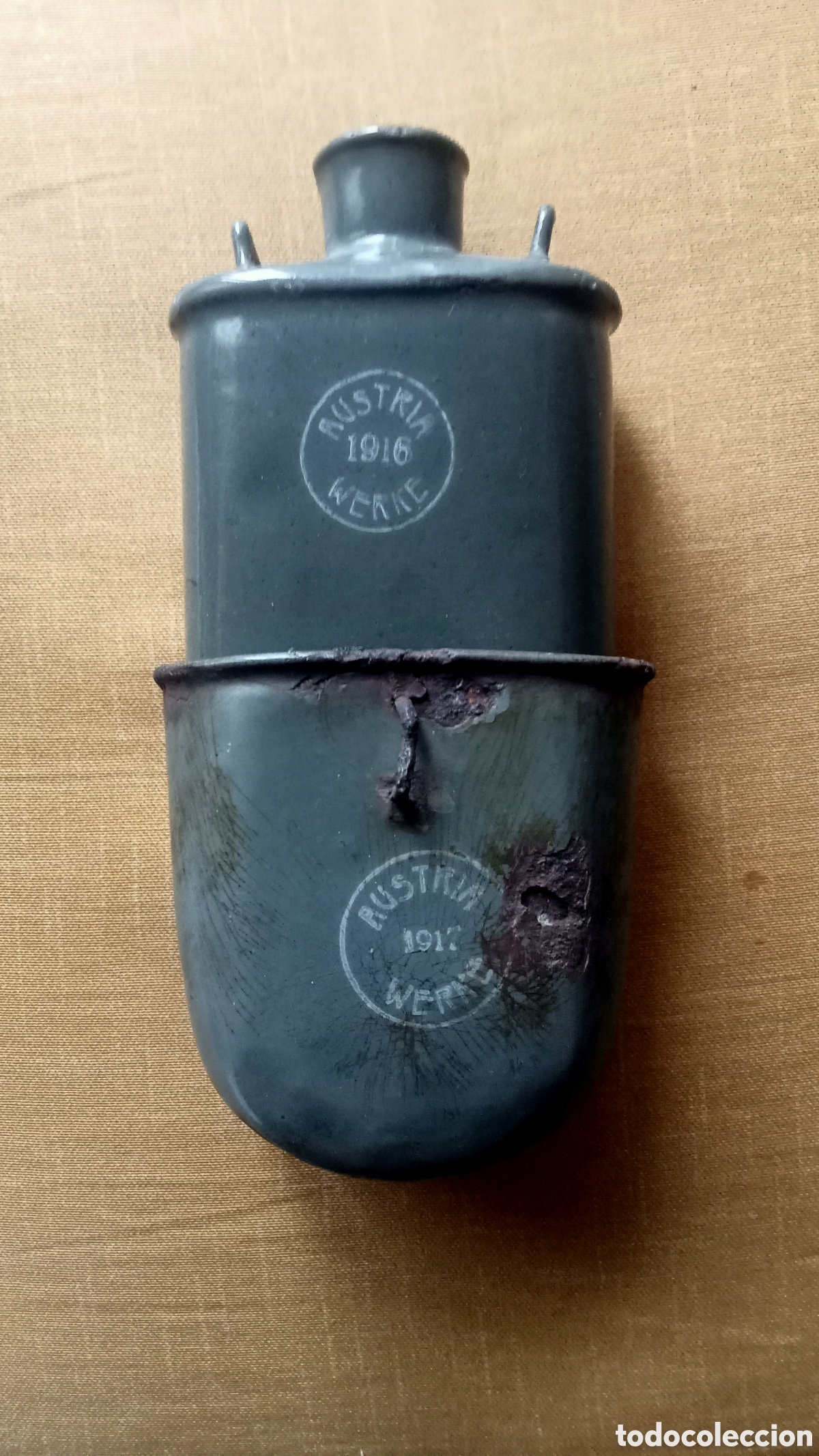 Coleccionismo: Cantimplora austrohungara WW1 con cazo modelo 1915 - Foto 1
