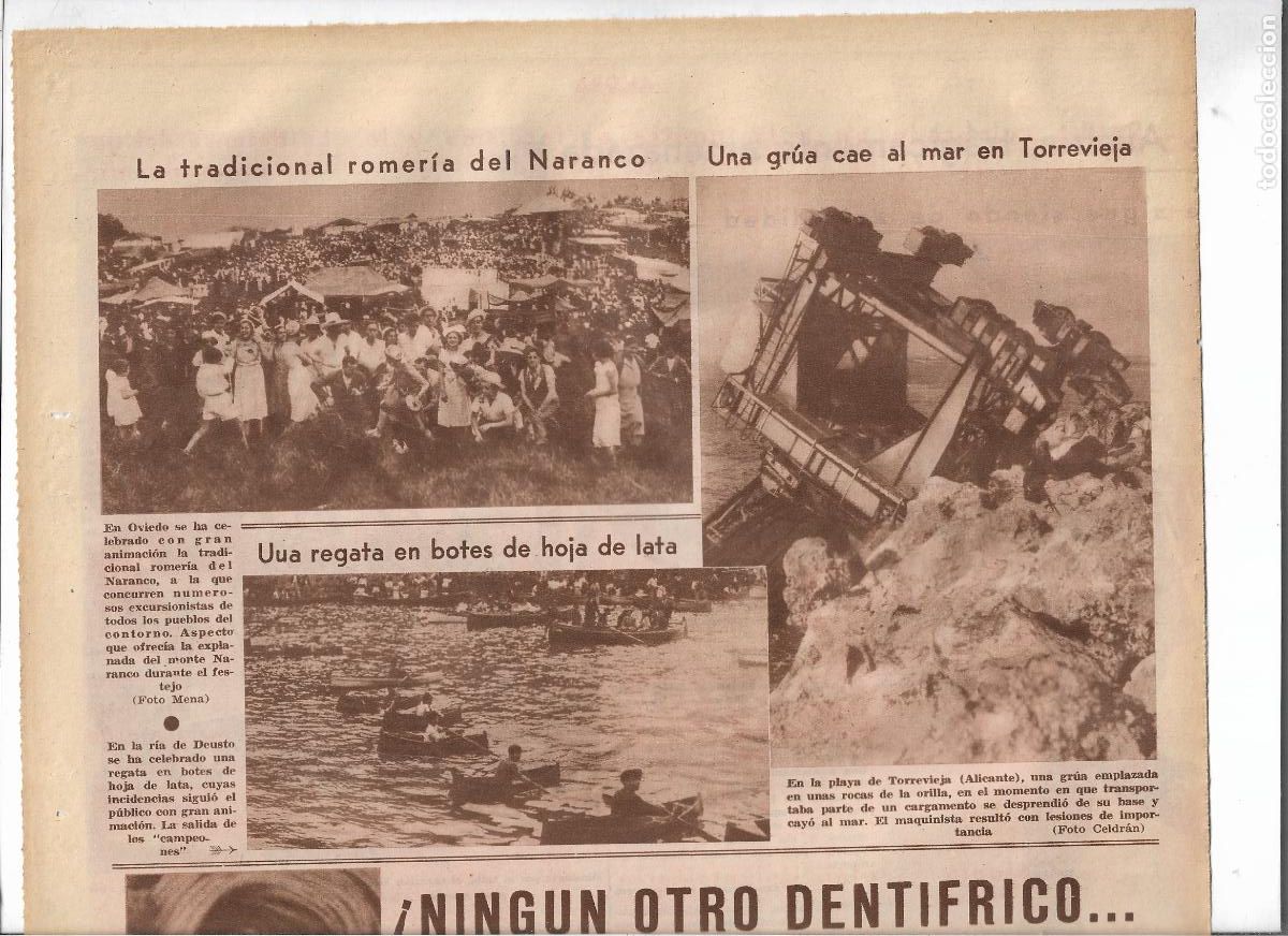 Coleccionismo: A&Ntilde;O 1933 RECORTE PRENSA DEUSTO REGATA DE BOTES DE HOJA DE LATA