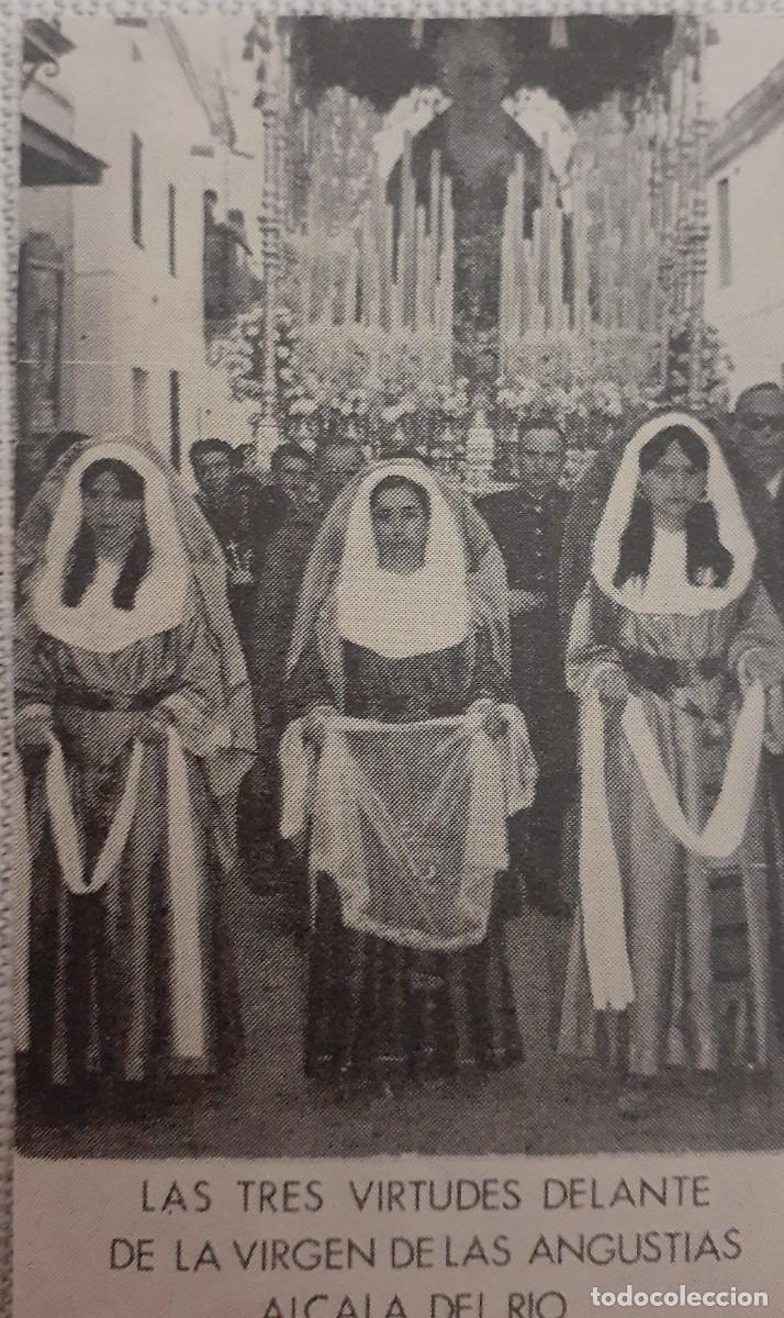 Coleccionismo: SEMANA SANTA ALCAL&Aacute; DEL R&Iacute;O, 1970, LAS TRES VIRTUDES, RETAL PUBLICACION, 6X10 CM. APROX.