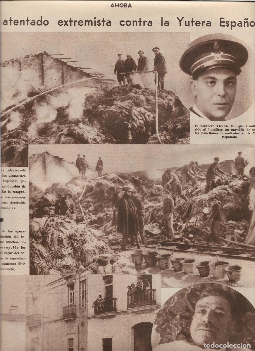 Coleccionismo: A&Ntilde;O 1933 RECORTE PRENSA FOYOS ATENTADO EXTREMISTA CONTRA LA YUTERA ESPA&Ntilde;OLA INCENDIO BOMBEROS