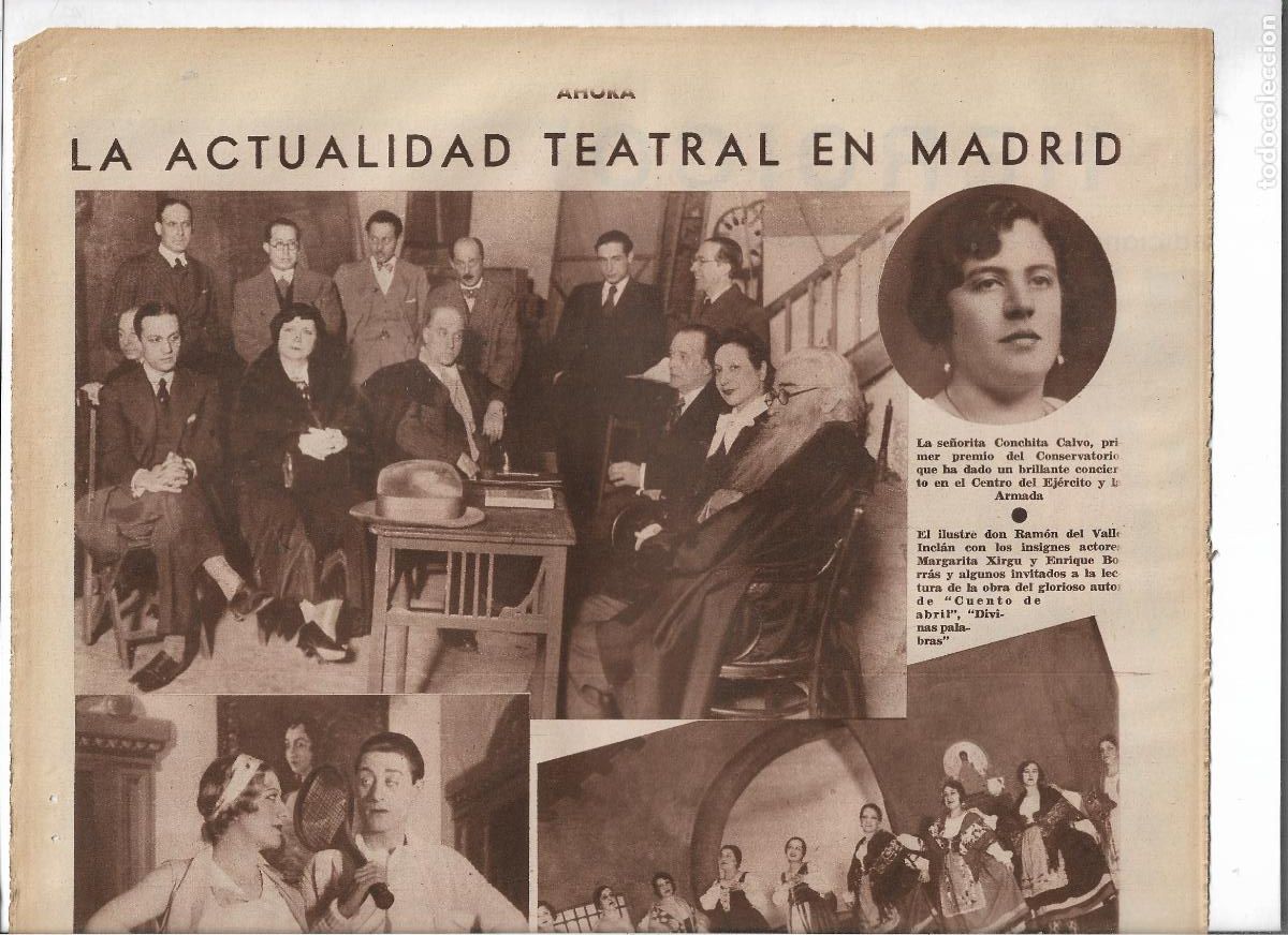 Coleccionismo: A&Ntilde;O 1933 RAMON DEL VALLE INCLAN MARGARITA XIRGU ENRIQUE BORRAS LECTURA OBRA TEATRO CUENTO DE ABRIL