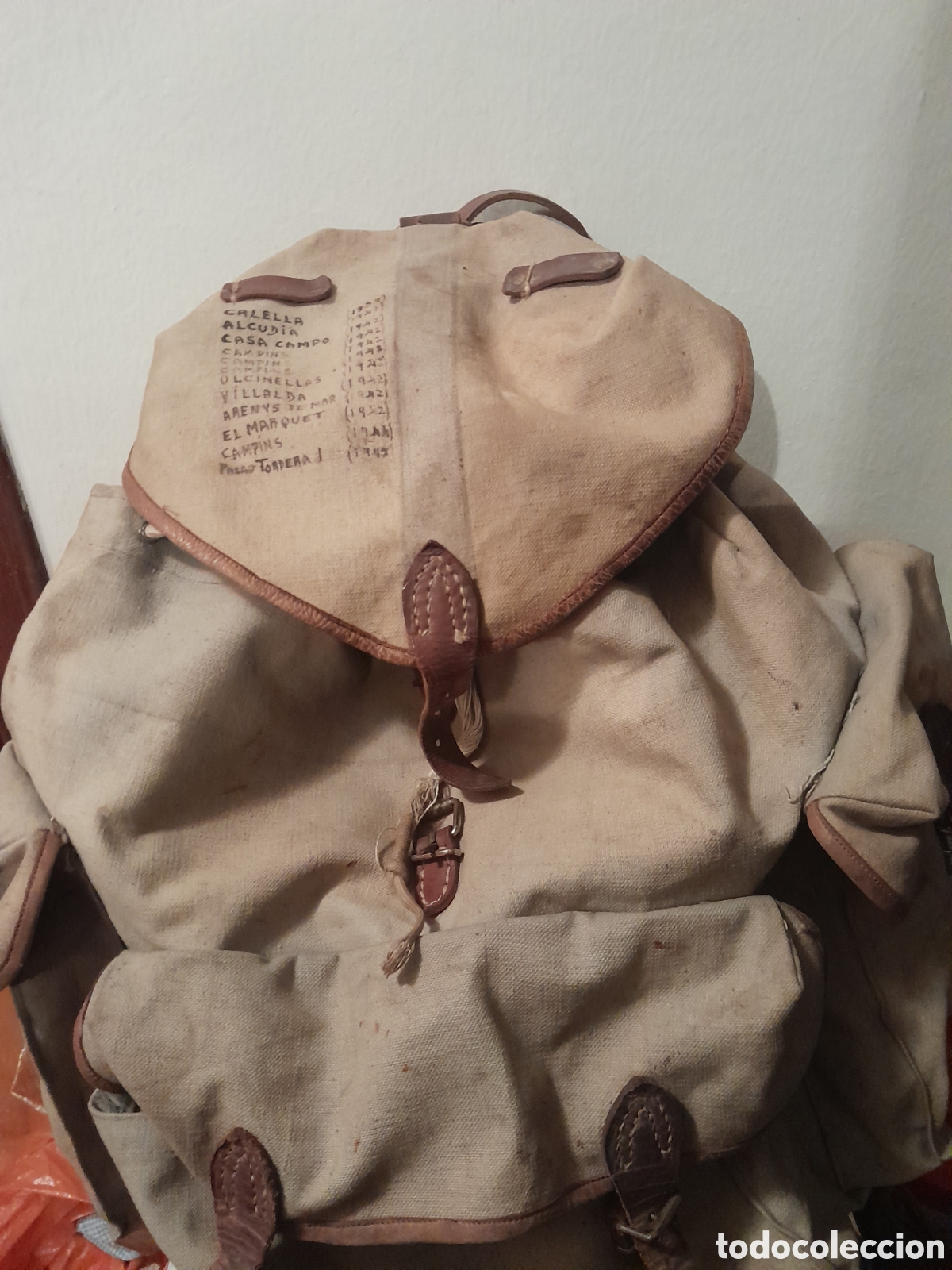 Coleccionismo: Mochila guerra civil de calidas con marcajes que acabada la guerra se hicieron excursiones en varios