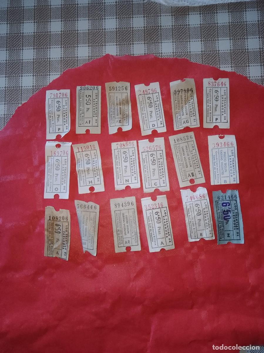 Coleccionismo: Billetes transporte tranv&iacute;a 18 unidades de Zaragoza a&ntilde;os 60 aproximado