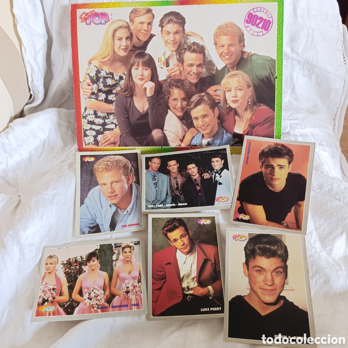 Coleccionismo: Carpeta Archivador Super Pop - Sensaci&oacute;n de Vivir (Beverly Hills 90210) + Lote de Fichas Originales