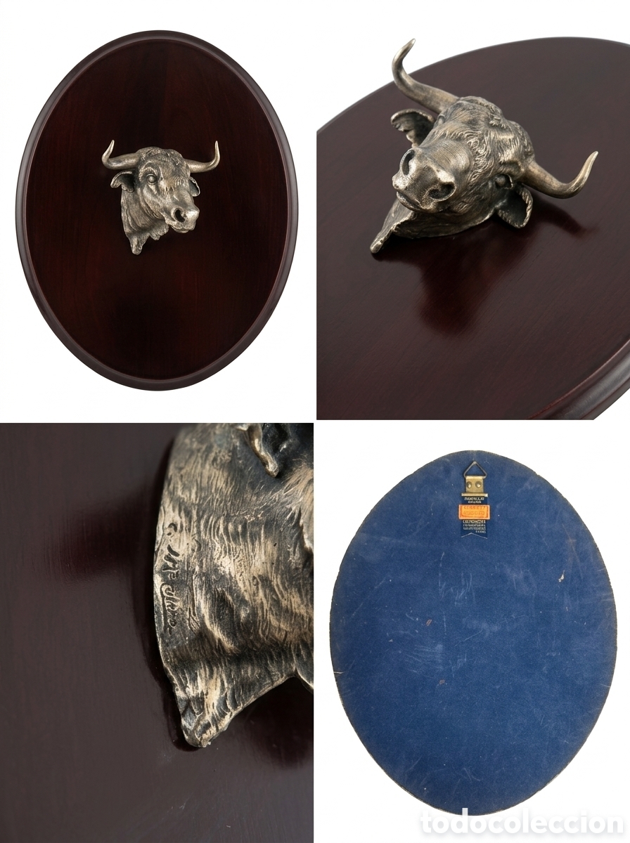 Coleccionismo: Placa Taurina Cabeza de Toro en Metal (23x18) - M. Calero / Joyer&iacute;a Alberty