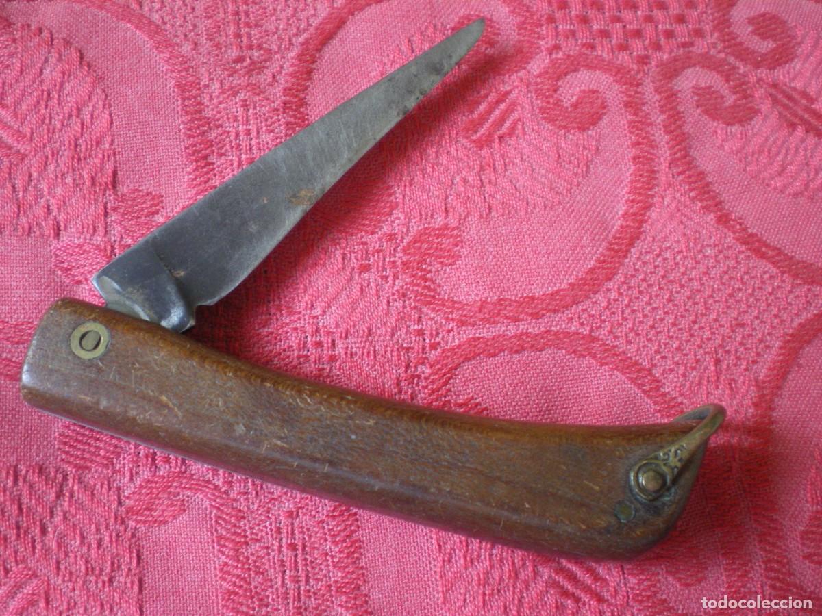 Coleccionismo: ANTIGUA NAVAJA MANGO MADERA. - Foto 4