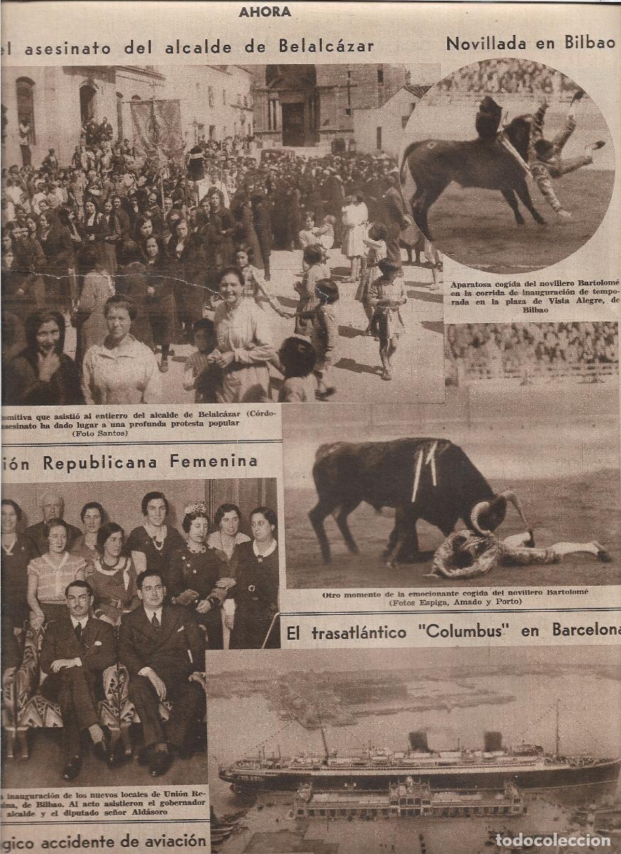 Coleccionismo: A&Ntilde;O 1933 RECORTE PRENSA ASESINATO DEL ALCALDE DE BELALCAZAR CORDOBA ENTIERRO PROTESTA POPULAR