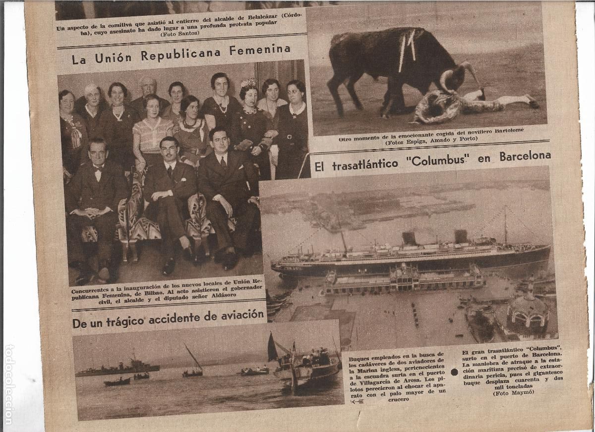 Coleccionismo: A&Ntilde;O 1933 RECORTE PRENSA INAUGURACION NUEVO LOCAL DE LA UNION REPUBLICANA FEMENINA EN BILBAO