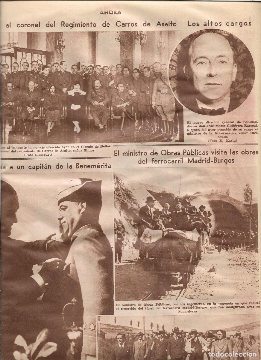 Coleccionismo: A&Ntilde;O 1933 RECORTE PRENSA INAUGURACION TUNEL TREN OBRAS FERROCARRIL MADRID BURGOS SOMOSIERRA