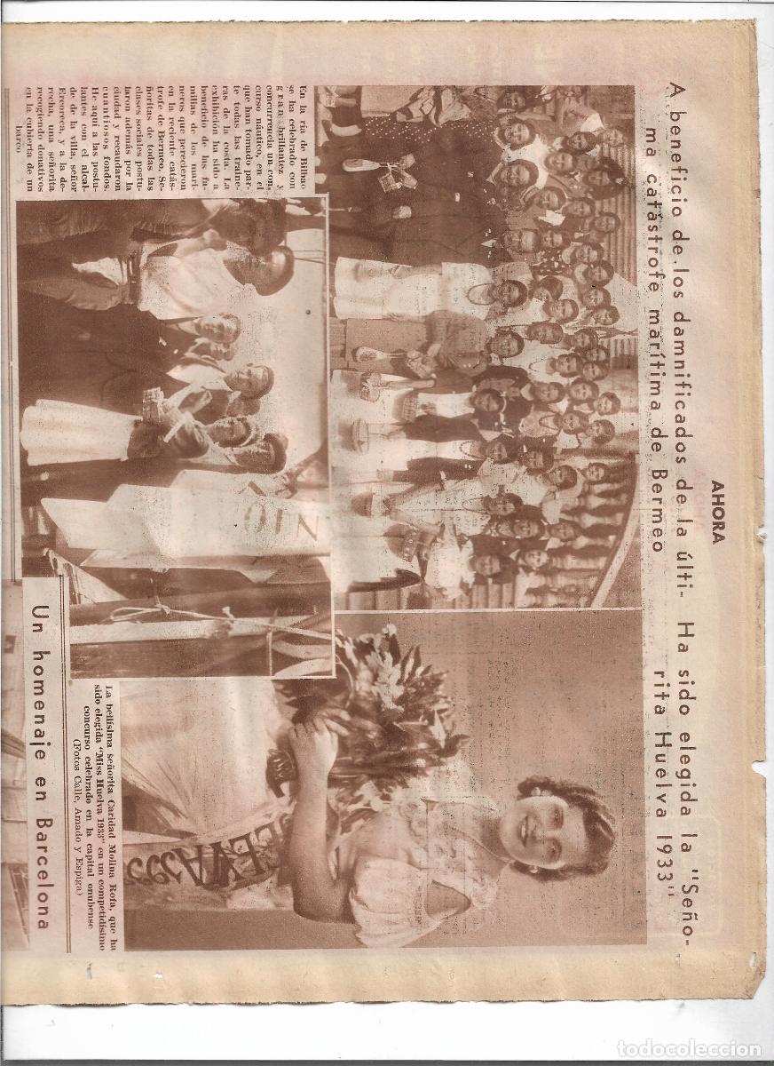 Coleccionismo: A&Ntilde;O 1933 RECORTE PRENSA CARIDAD MOLINA ROFA ELEGIDA MISS HUELVA