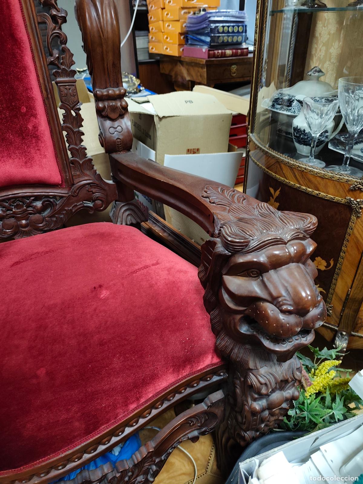 Coleccionismo: sillon de madera orientarizante - Foto 4