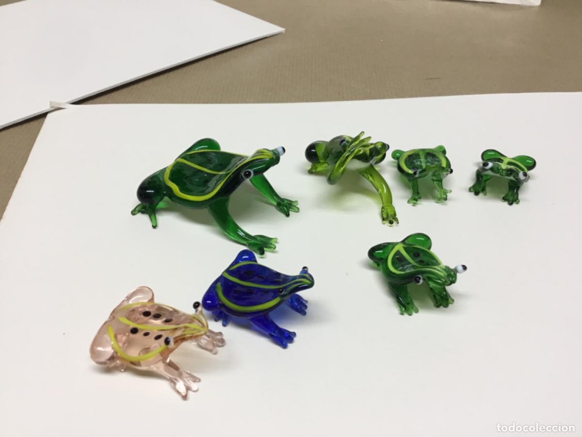 Coleccionismo: Familia ranas cristal de Murano