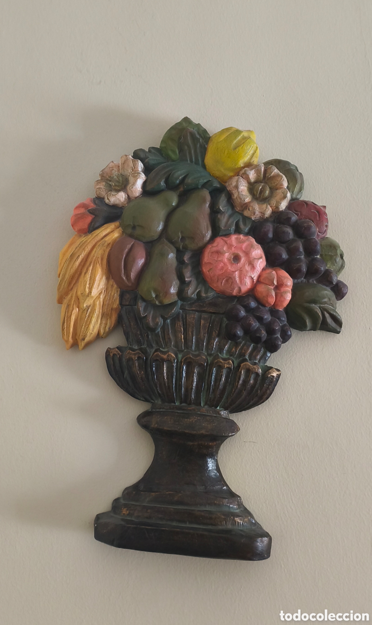 Coleccionismo: Placa Vintage Jarr&oacute;n Frutas Relieve - Foto 2