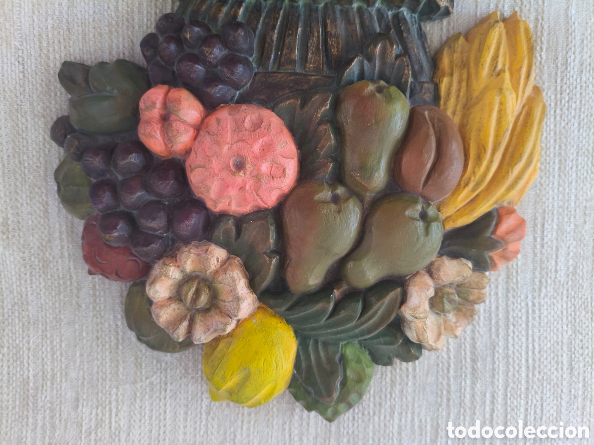 Coleccionismo: Placa Vintage Jarr&oacute;n Frutas Relieve - Foto 4