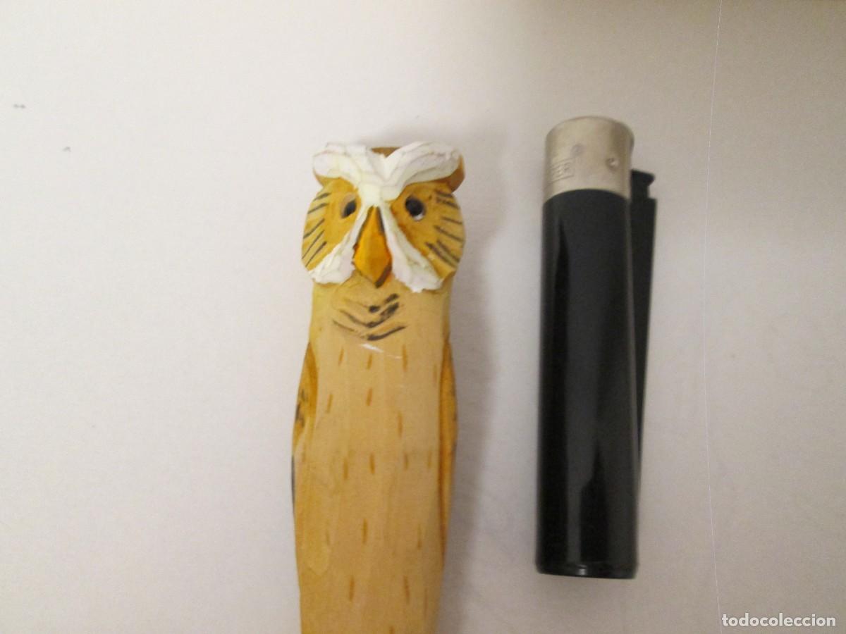 Coleccionismo: BUHO DE MADERA TALLADA BOLIGRAFO - Foto 2