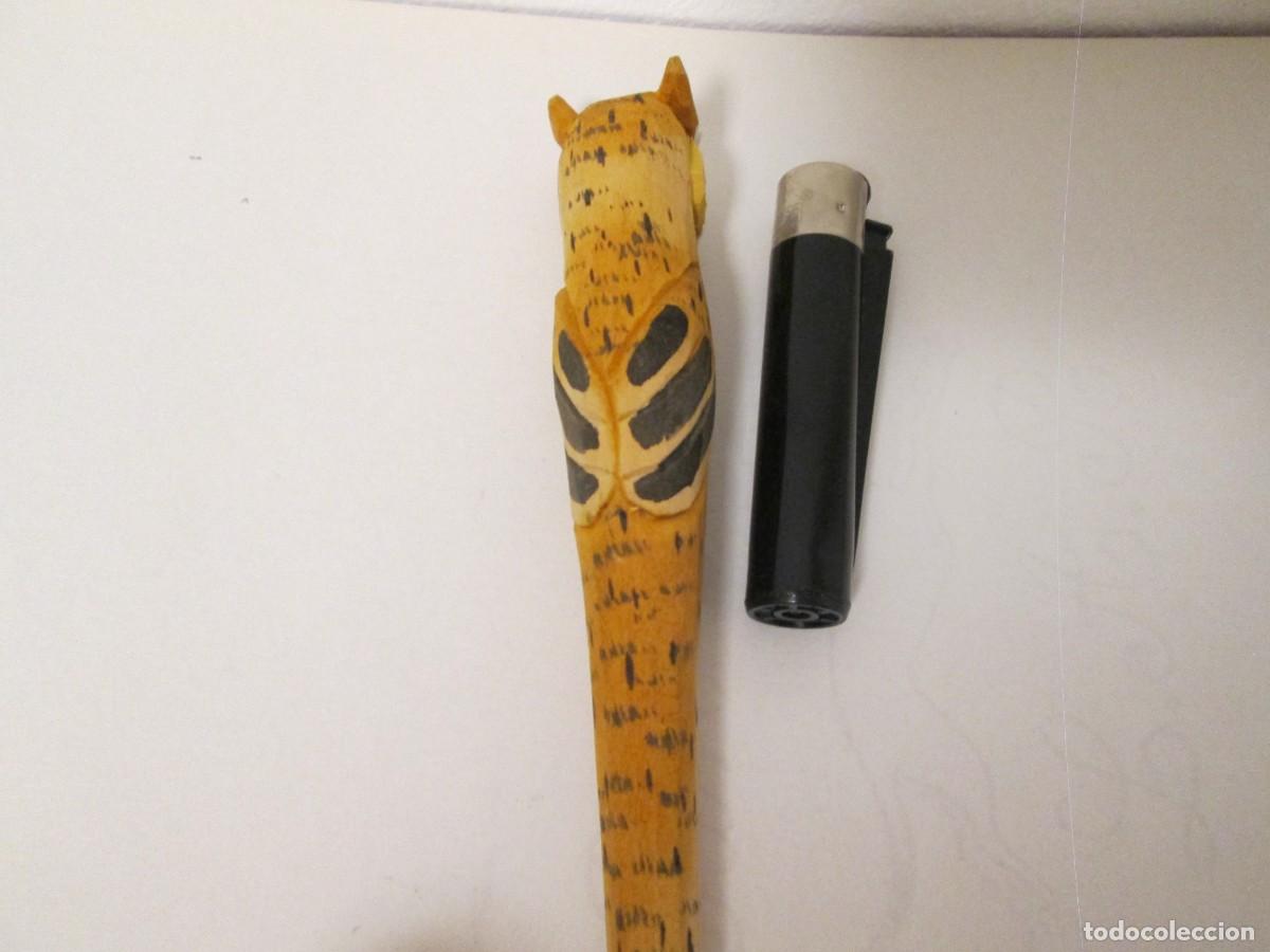 Coleccionismo: BUHO DE MADERA TALLADA BOLIGRAFO - Foto 3