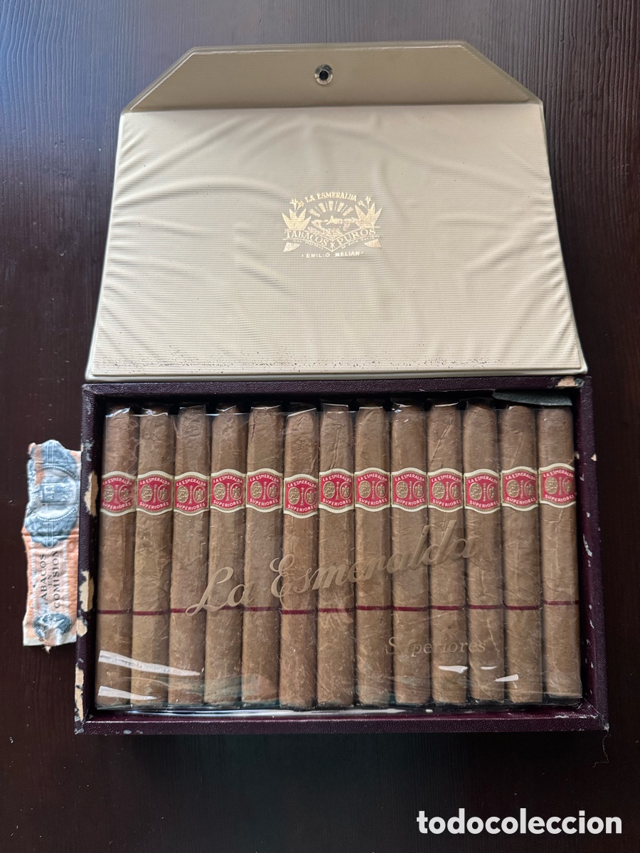 Coleccionismo: Caja antigua LA ESMERALDA 25 SUPERIORES - Emilio Melian - Completa 25 Puros