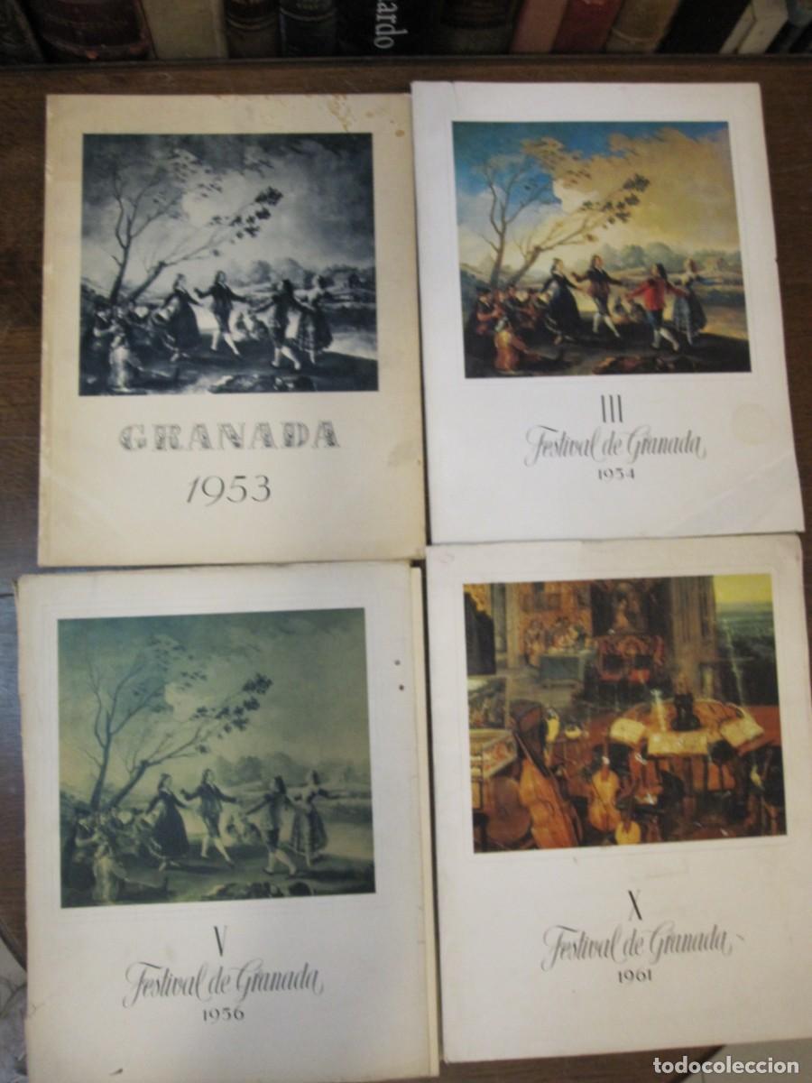 Coleccionismo: GRANADA. FESTIVAL DE MUSICA Y DANZA. 4 PROGRAMAS: 1953,1954,1956 Y1961 ESPLENDIDAMENTE ILUSTRADOS