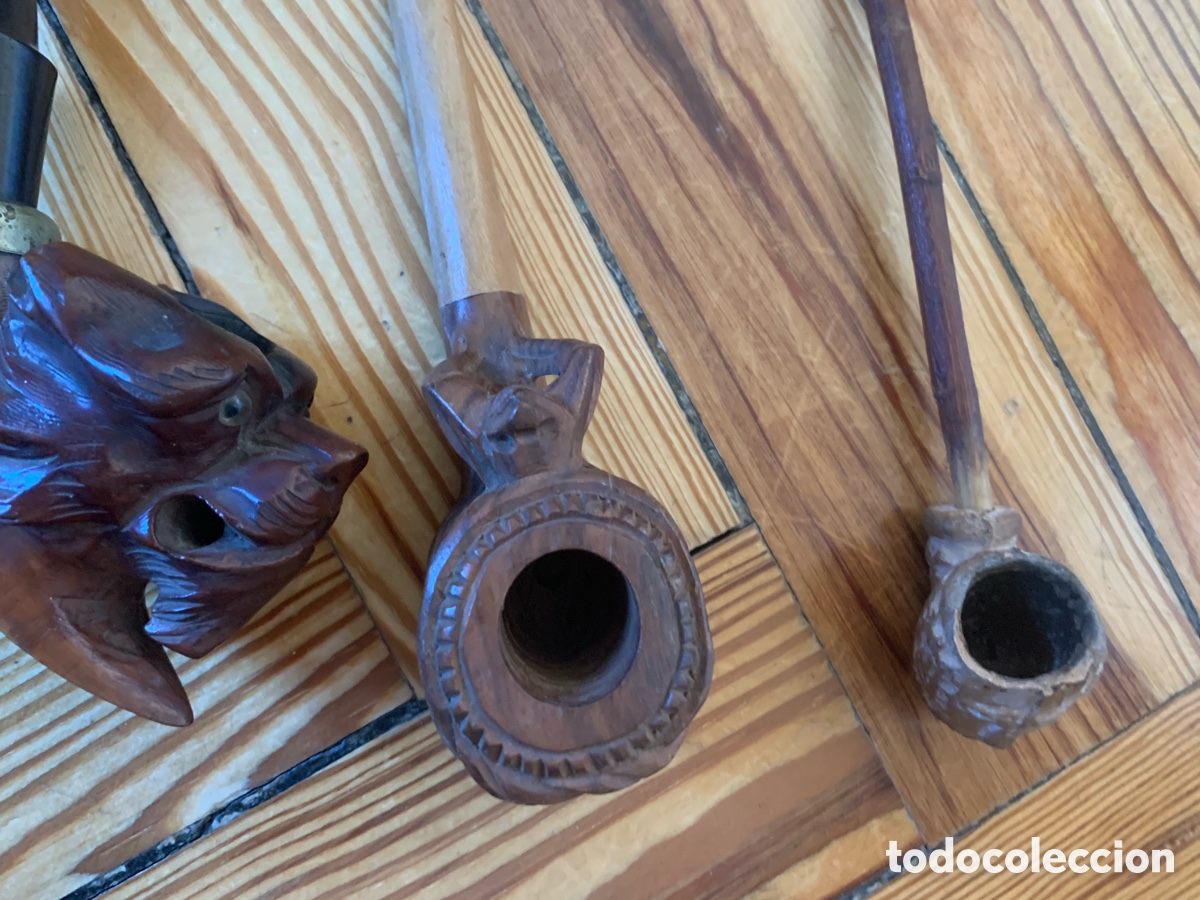 Coleccionismo: Tres pipas en madera tallada - Foto 6