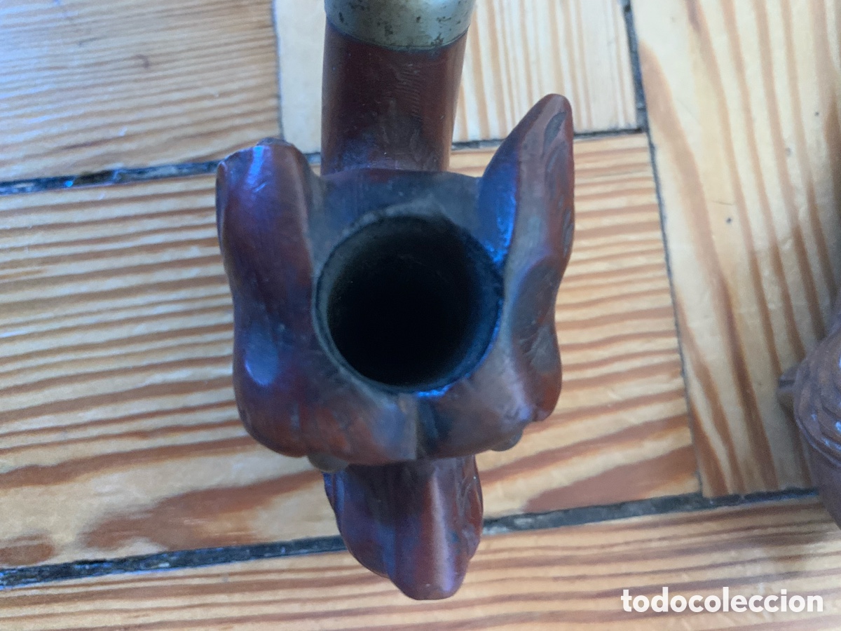 Coleccionismo: Tres pipas en madera tallada - Foto 8
