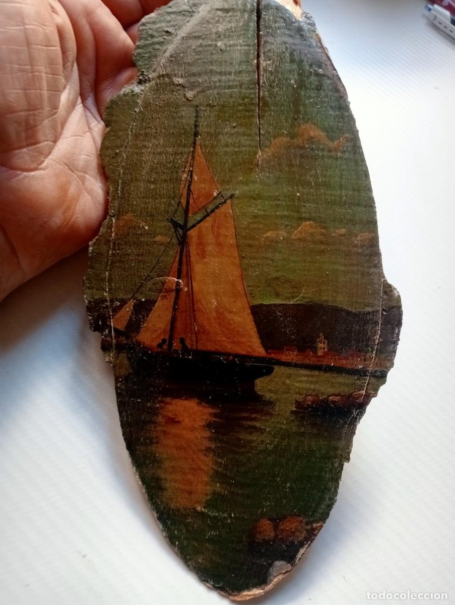 Collectionnisme: ANTIGUA PINTURA SOBRE RODAJA DE MADERA OLEO