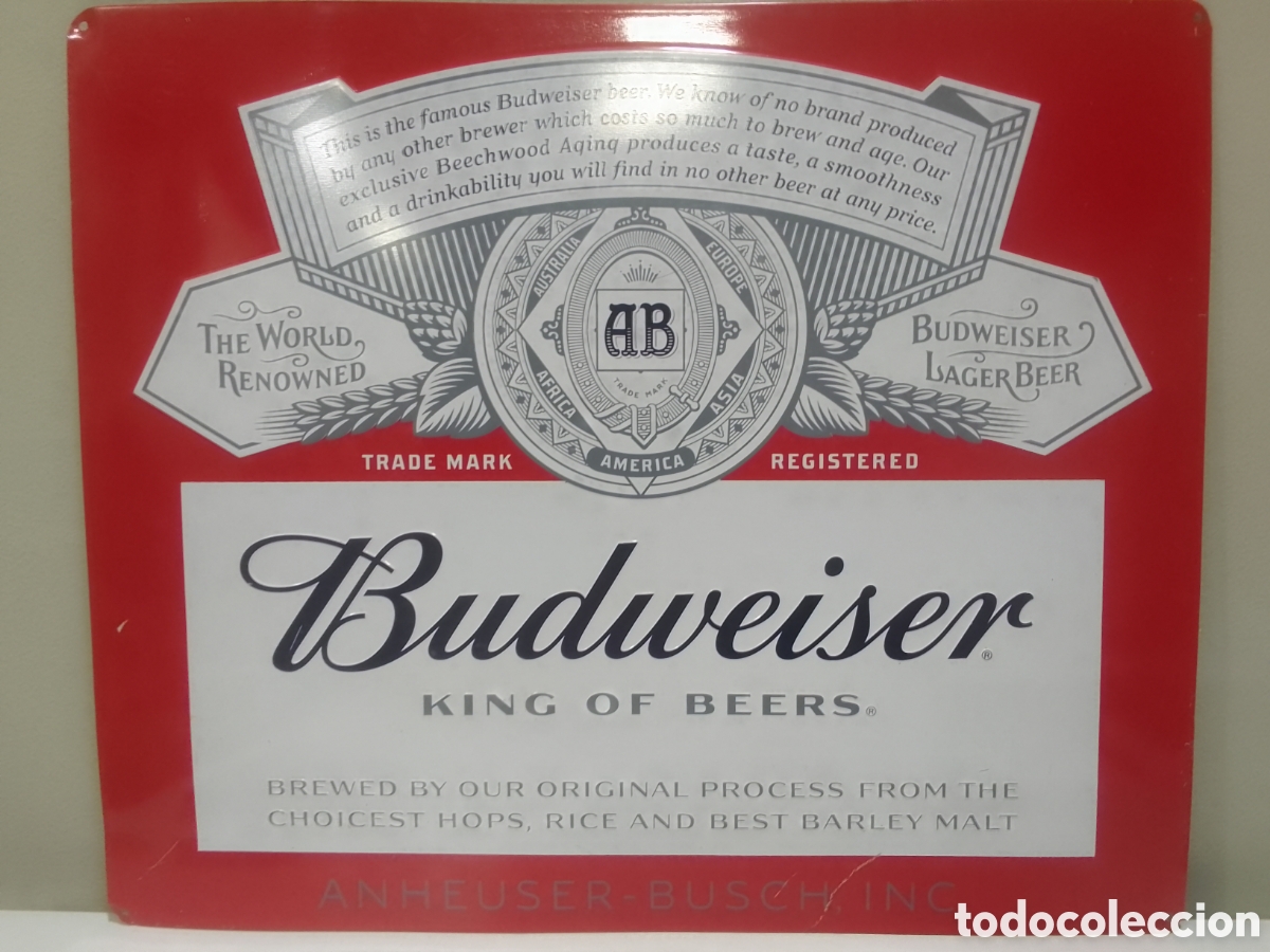 Coleccionismo: Cartel chapa cerveza Budweiser.