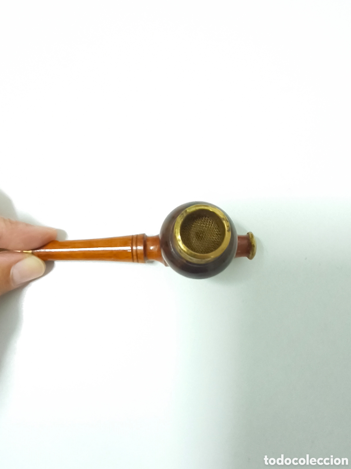 Coleccionismo: Pipa artesanal de madera y metal - Foto 2
