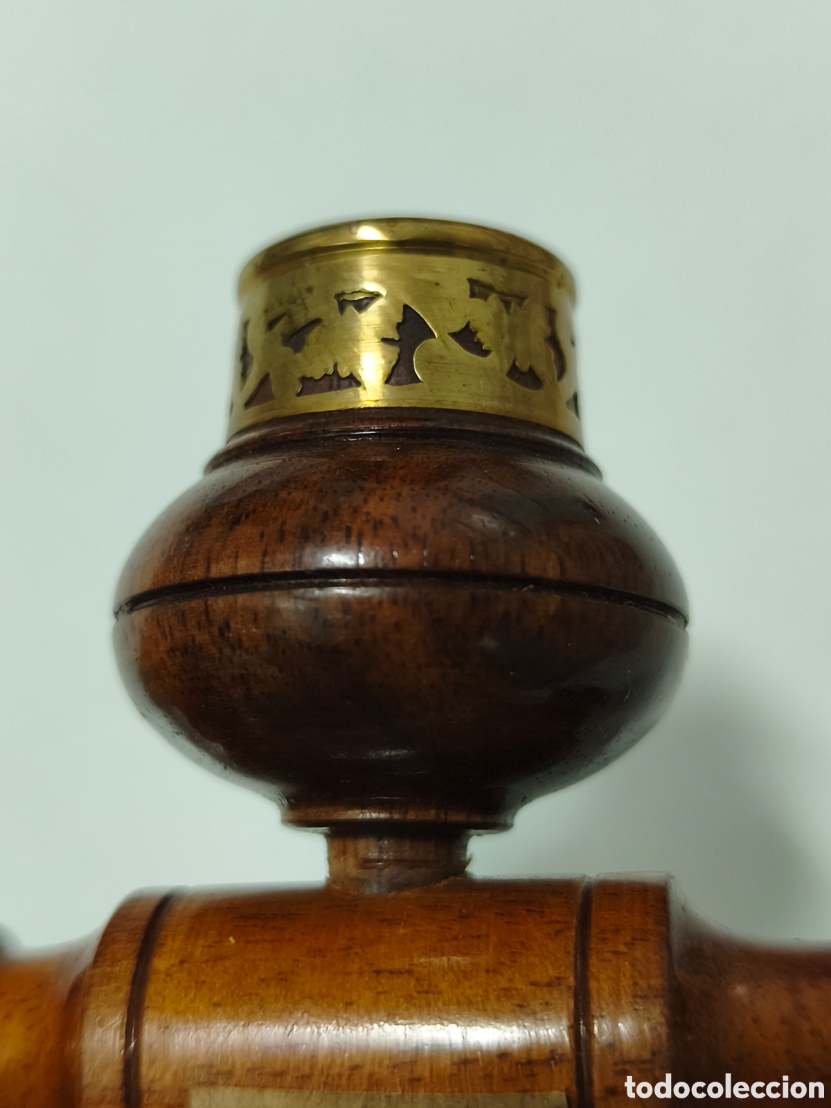 Coleccionismo: Pipa artesanal de madera y metal - Foto 3
