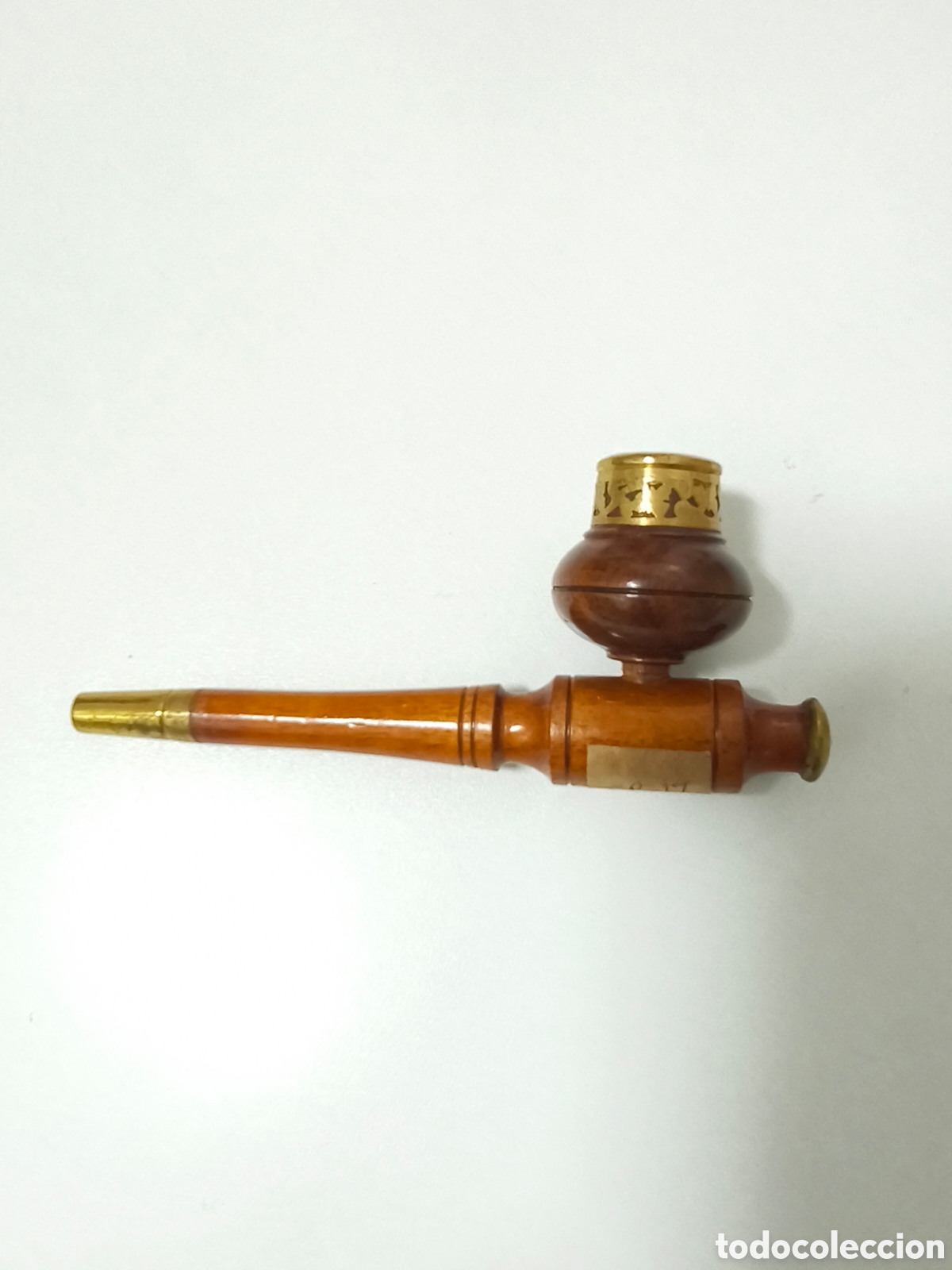 Coleccionismo: Pipa artesanal de madera y metal - Foto 1