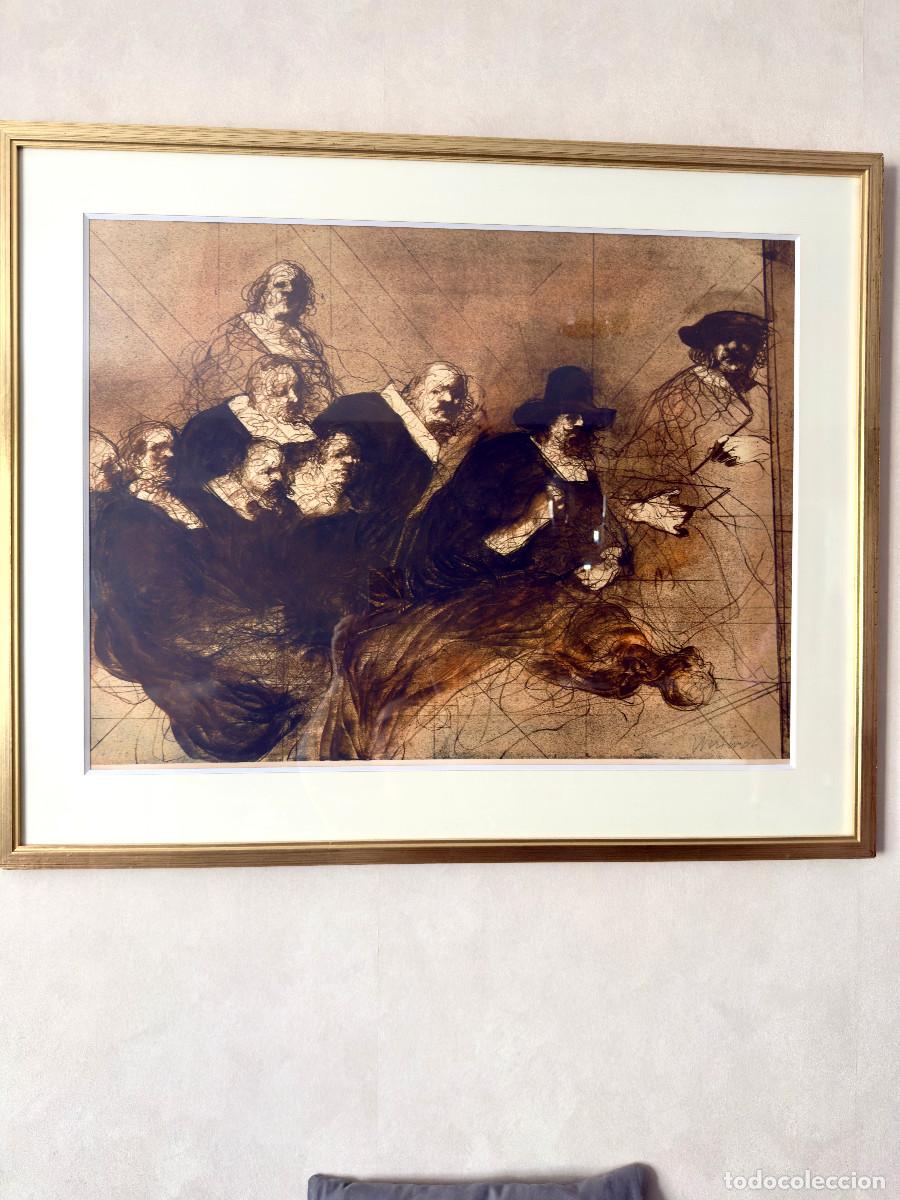 Coleccionismo: Claude Weisbuch &ndash; La Le&ccedil;on du professeur Tulp &ndash; Lithographie originale sign&eacute;e et num&eacute;rot&eacute;e &ndash; Encadr&eacute;