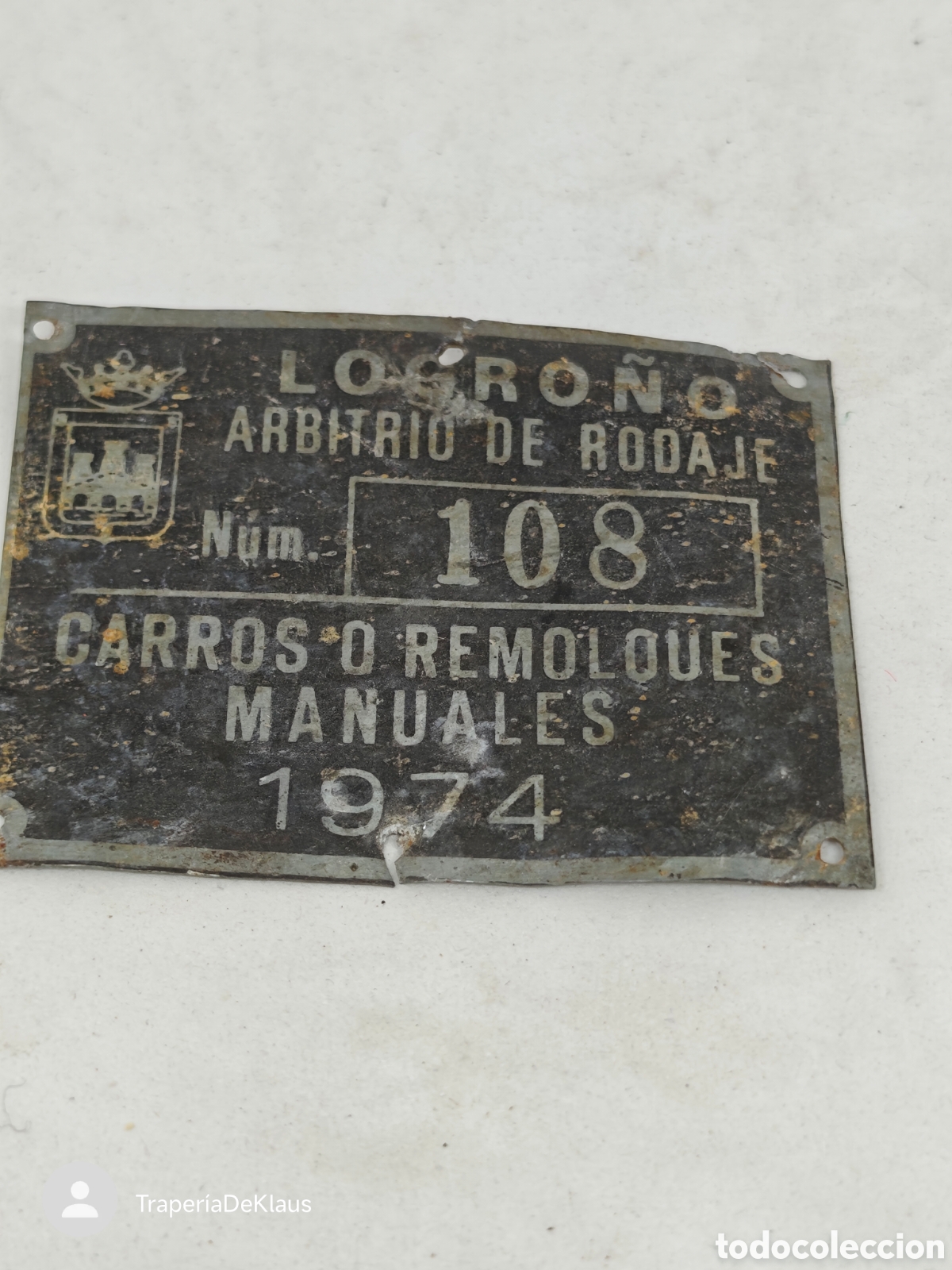 Coleccionismo: Chapa de Arbitrio de Rodaje (Logro&ntilde;o, 1974) - CAR121
