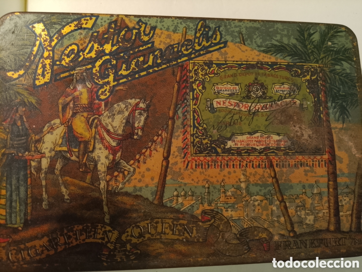 Coleccionismo: Antigua Lata Cigarrillos Queen Nestor Gianaclis A&ntilde;os 20/30 - COMPLETA LLENA - Museo