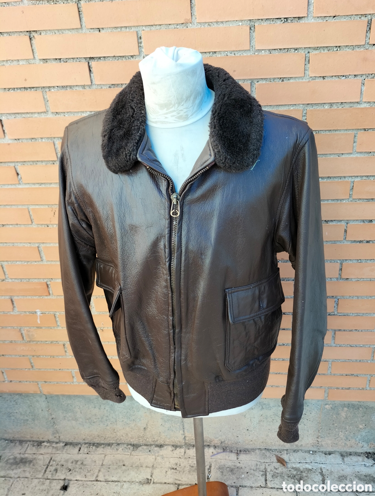Coleccionismo: Chaqueta de aviador militar original US Navy G-1 (Periodo Vietnam - Talla 46