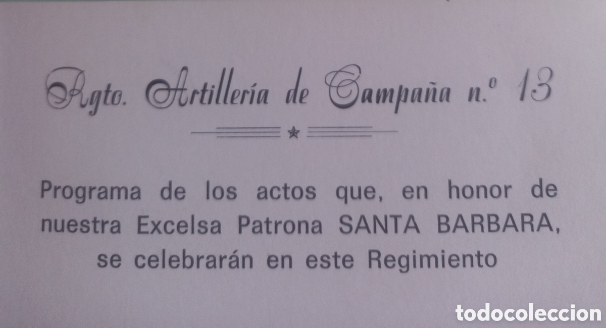 Coleccionismo: Programa de actos Santa B&aacute;rbara 1983 - Regimiento de Artiller&iacute;a de Campa&ntilde;a N&ordm; 13 (RACA 13), Getafe