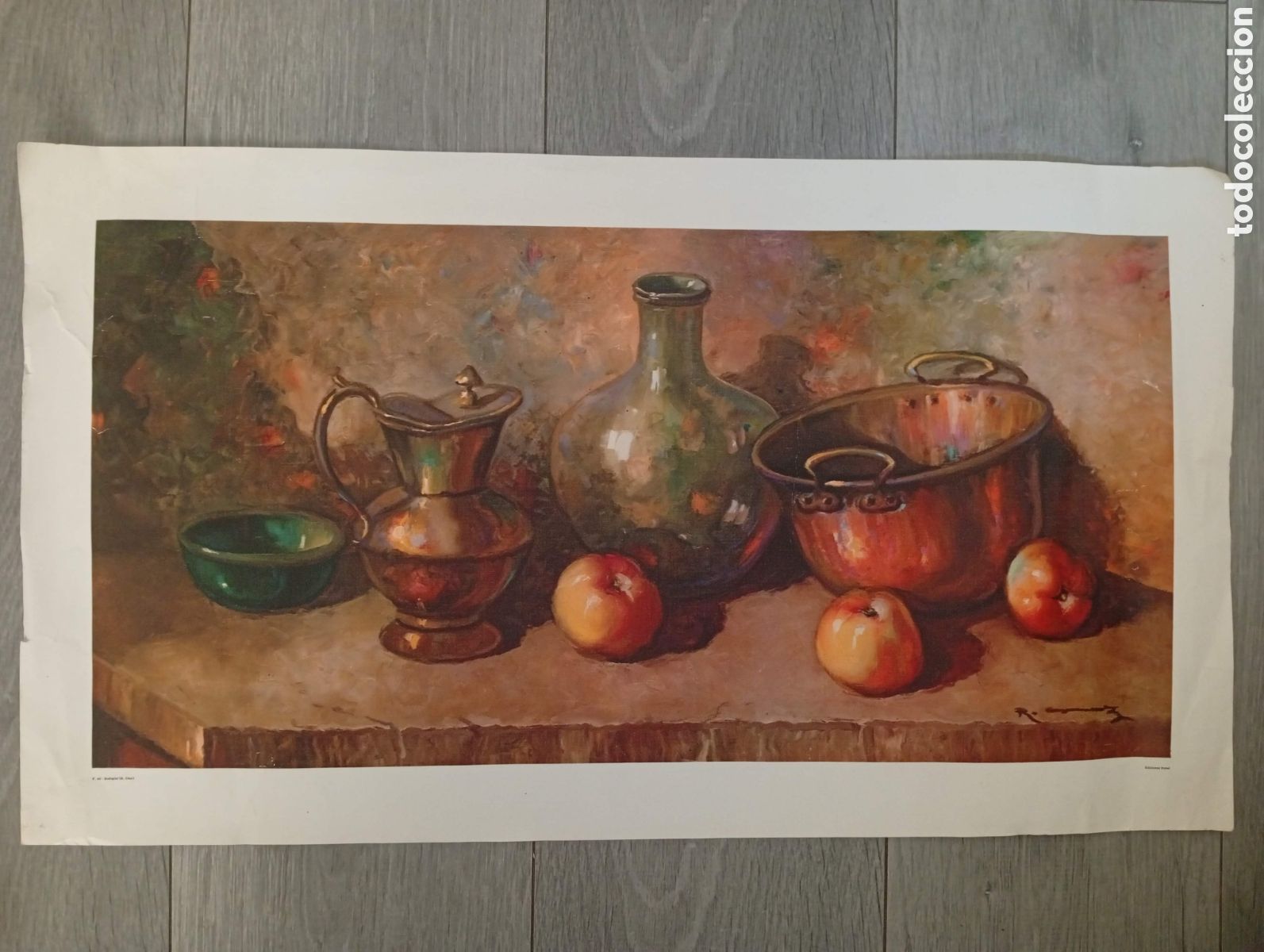 Coleccionismo: Antigua Lamina de Arte Vintage - Bodegon F. 40 de R. Cruz - Ediciones Barsal (Anos 50/60)